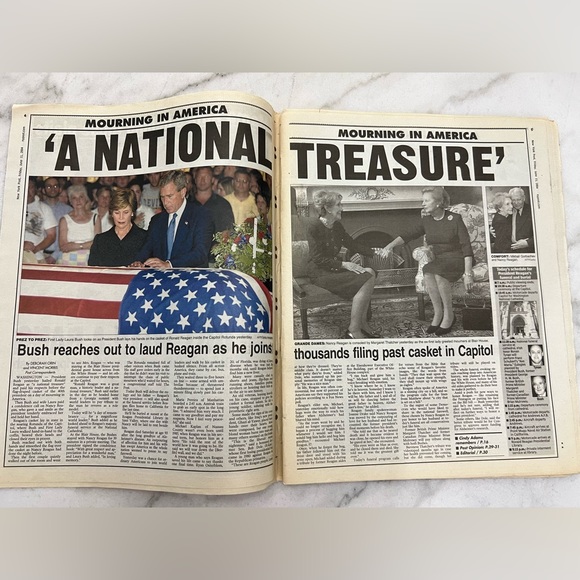 New York Post newspaper dated 6/11/2004. Death of President Reagan. - Picture 2 of 3